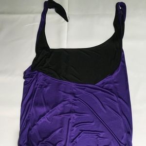 Reversible purple/black halter top
